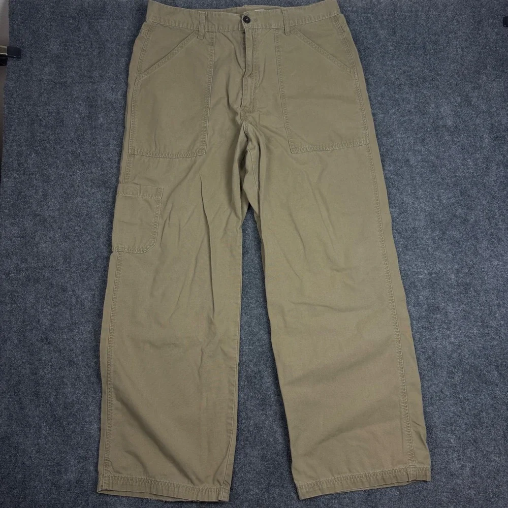 Levis Dry Goods Mens 38x32 Khaki Tan Canvas Carpenter Utility Wide Leg Pants 478